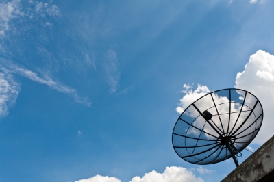 radio antenna pointed toward the sky