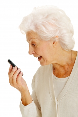 ASR Grandma using cell phone loudspeaker